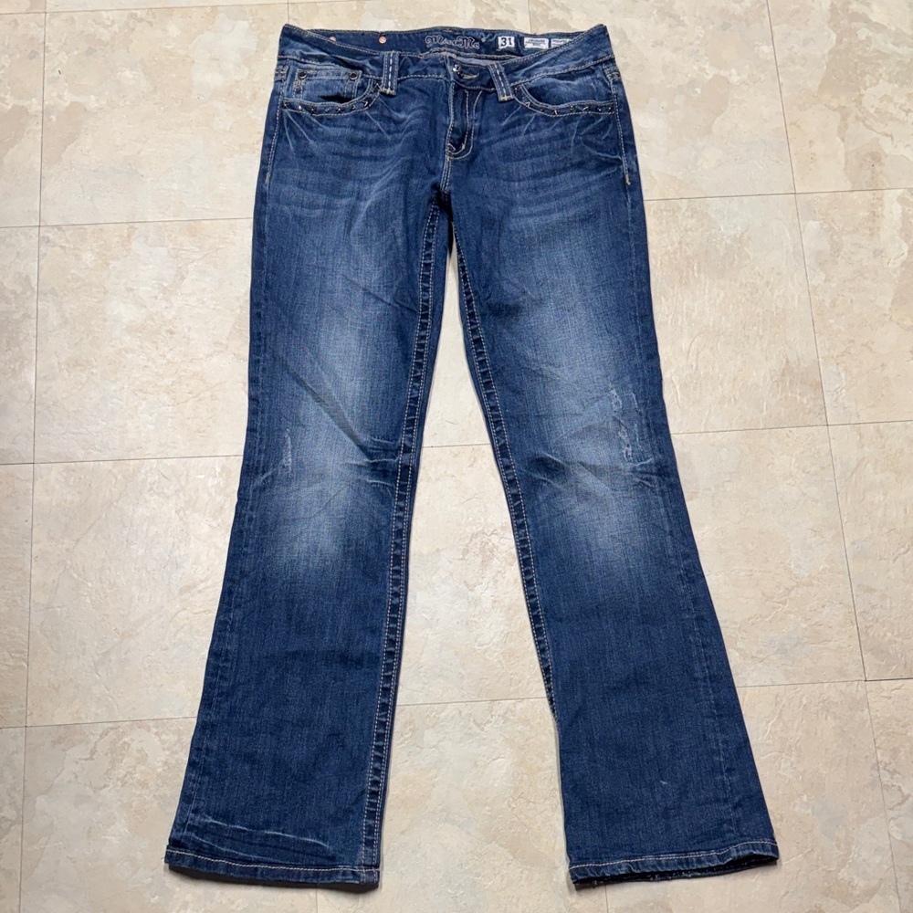 Miss Me Size 31 Dark Boot Cut Jeans embellished Y2K - Picture 2 of 12
